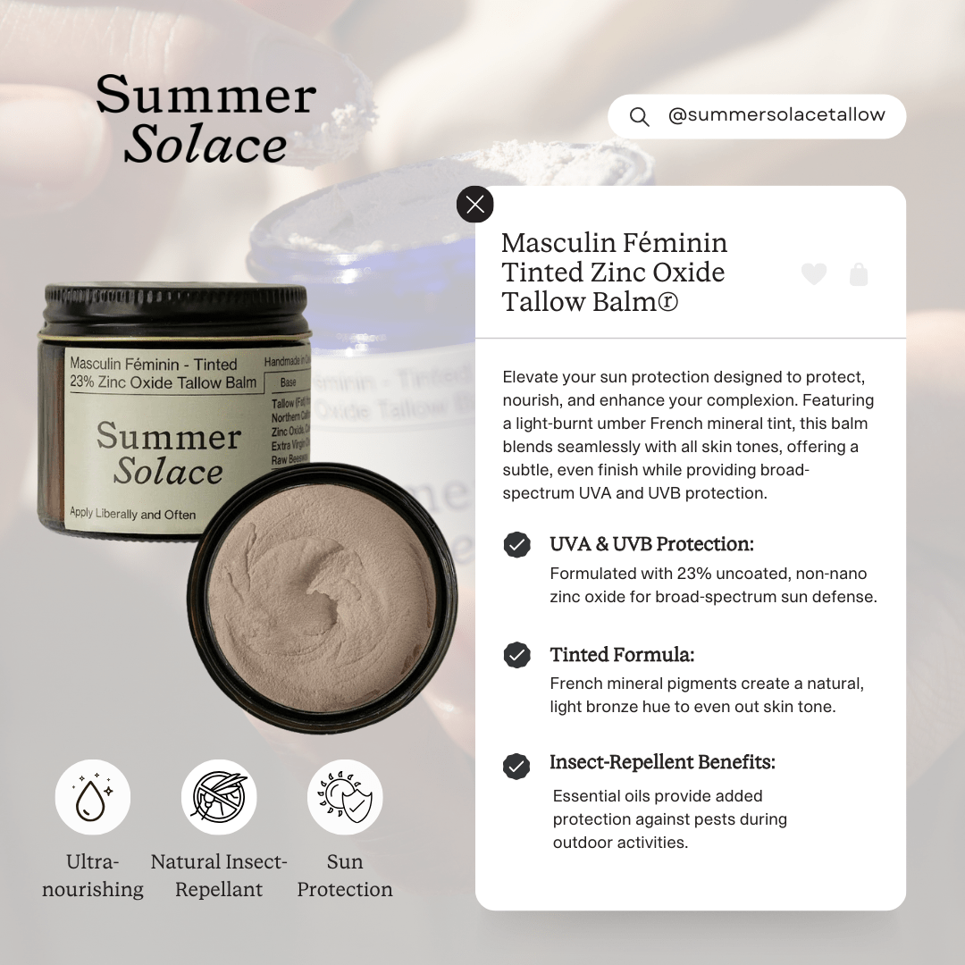 23% Non-Nano Zinc Tinted Tallow Balm | Scented