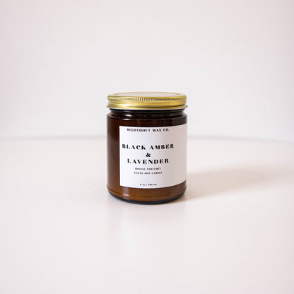 Black Amber & Lavender Soy Candle