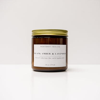 Black Amber & Lavender Soy Candle