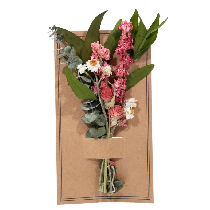 Mini Bouquet– Eucalyptus & Pink Larkspur