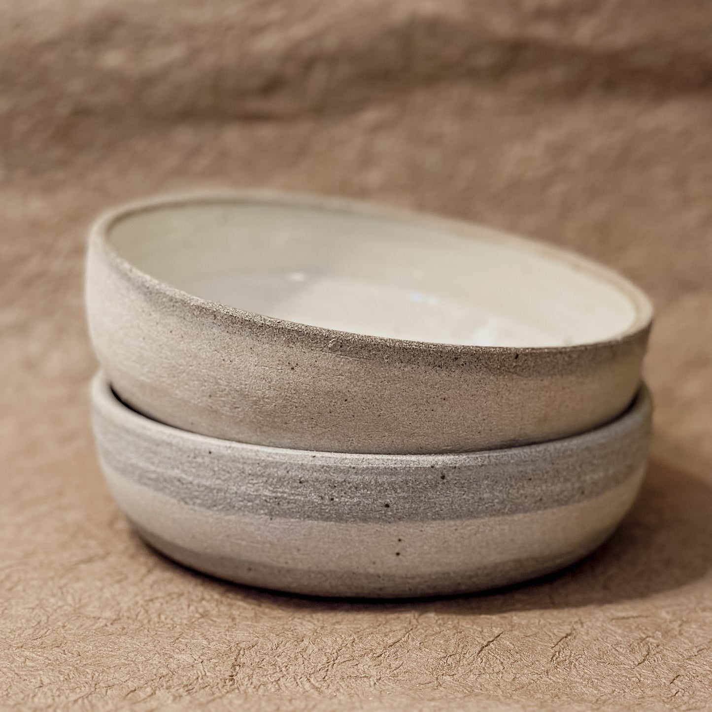 7" Grey and White Marbled Ceramic Coupe Bowl