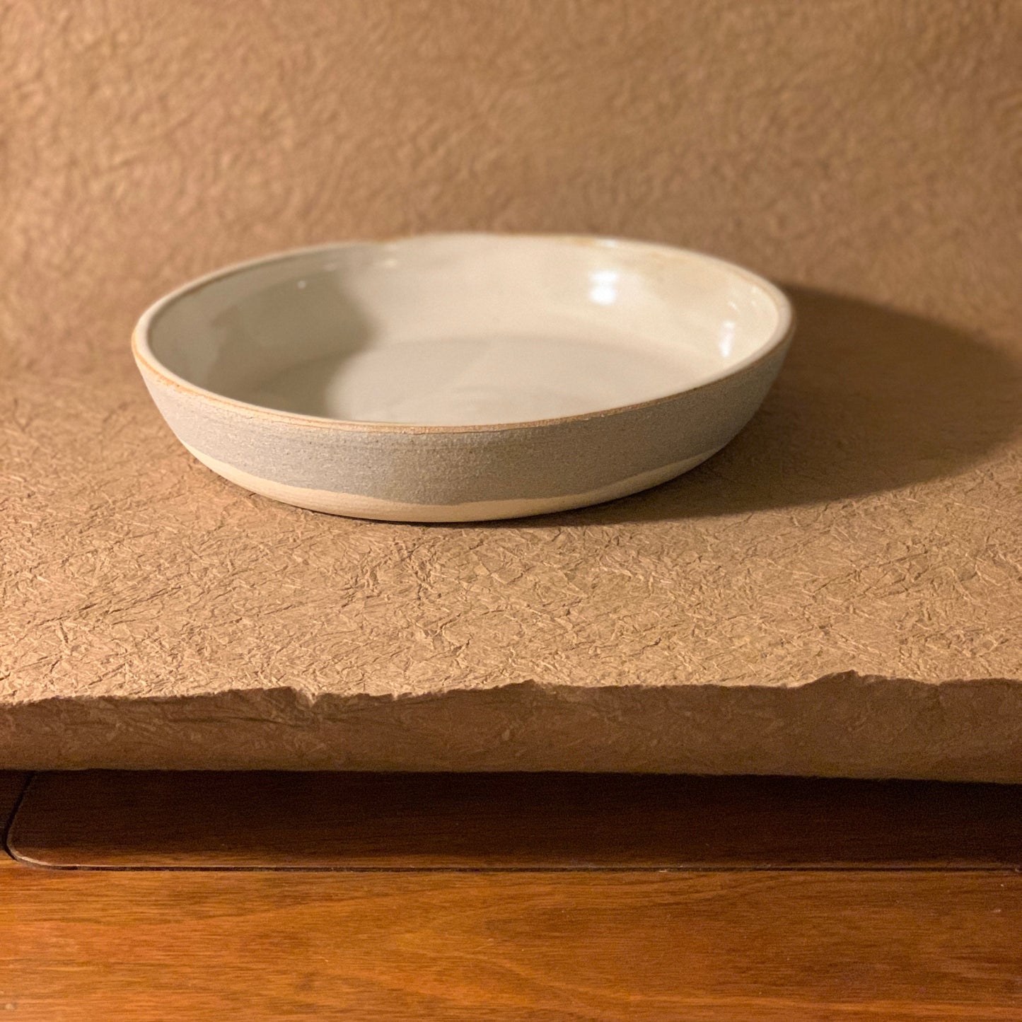 9" Grey and White Marbled Ceramic Coupe Bowl