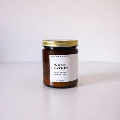 Worn Leather Soy Candle
