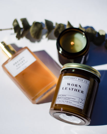 Worn Leather Soy Candle