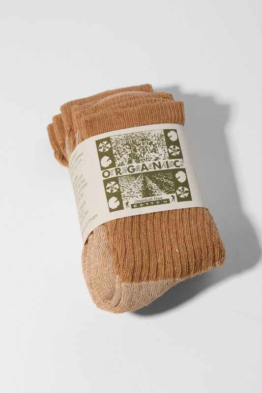 Organic Cotton Socks in Buffalo Brown 3-pack